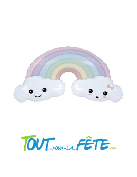 Ballon aluminium Arc en Ciel Kawaï 81cm
