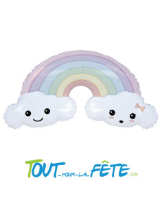 Ballon aluminium Arc en Ciel Kawaï 81cm