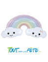 Ballon aluminium Arc en Ciel Kawaï 81cm