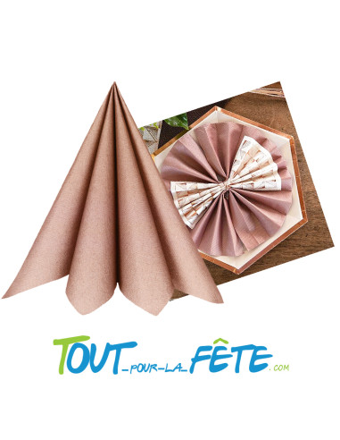 Sachet de 25 serviettes tissus airlaid rose gold 40x40 CM