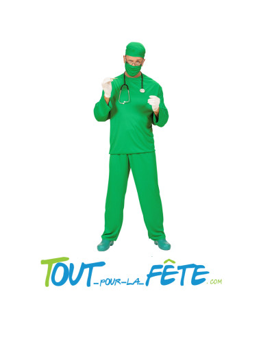 Déguisement medecin chirurgien vert XL
