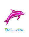 Ballon aluminium dauphin rose 81 cm