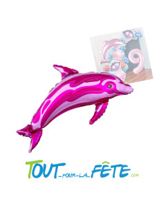 Ballon aluminium dauphin rose 81 cm 2