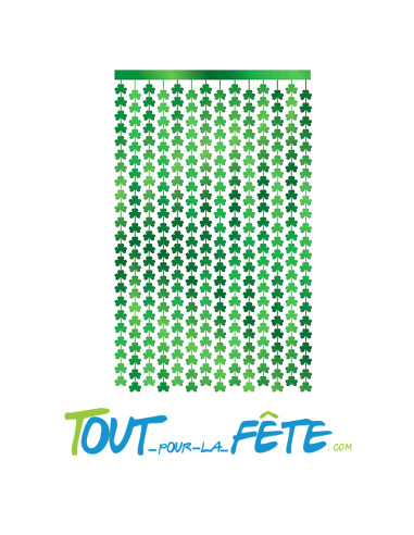 Rideau a frange trèfles Saint-Patrick 2m x 1m