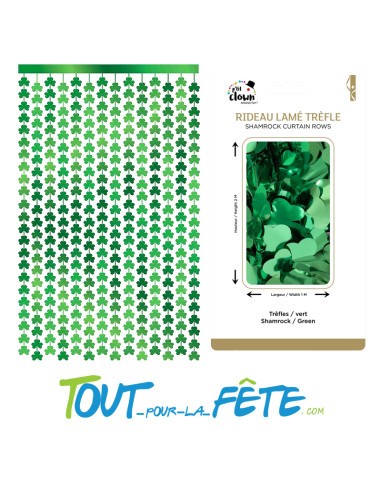 Rideau a frange trèfles Saint-Patrick 2m x 1m