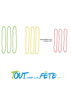 Lot de 3 colliers néon fluo 3 coloris