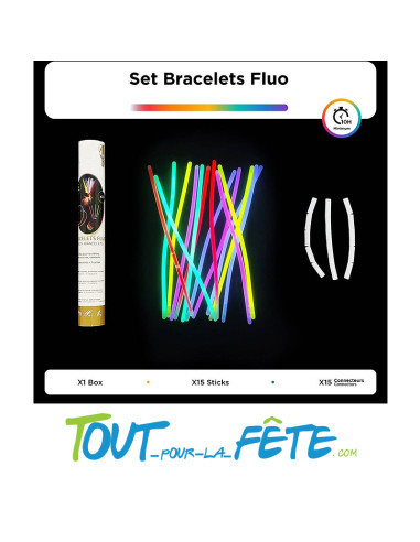Lot de 15 bracelets lumineux a craquer