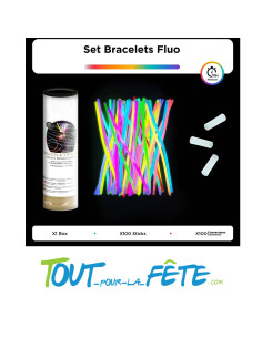 Lot de 100 bracelets fluo lumineux a craquer