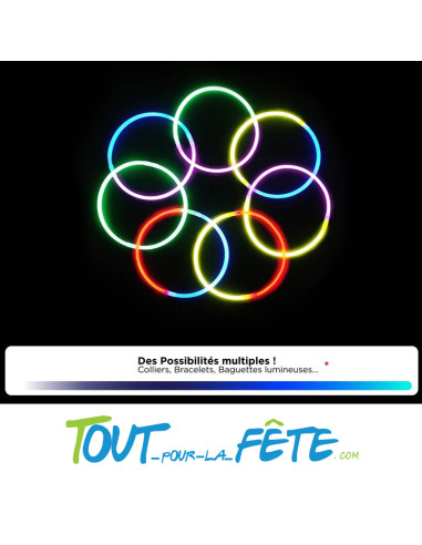 Lot de 100 bracelets fluo lumineux a craquer