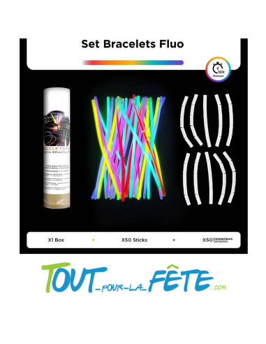 Lot de 50 bracelets fluo lumineux a craquer