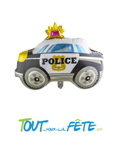 Ballon aluminium voiture de police 69 x 59 cm