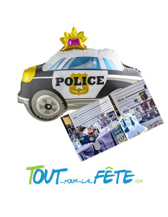 Ballon aluminium voiture de police 69 x 59 cm 2