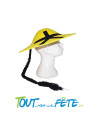 Chapeau chinois jaune avec tresse