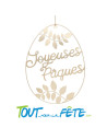 Œuf a suspendre joyeuses Pâques métal doré 40cm