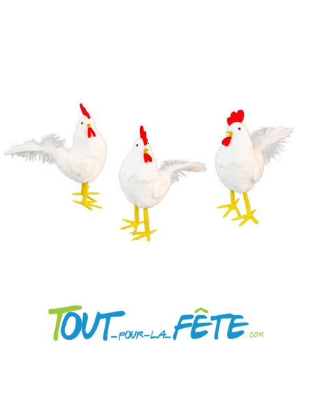 Poule blanche 9 cm x 19 cm x 21 cm