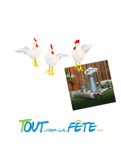 Poule blanche 9 cm x 19 cm x 21 cm 2