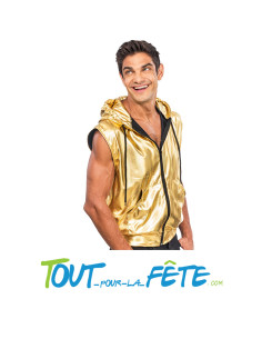 Veste sans manche a capuche or taille L