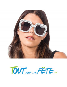 Lunettes blanches avec strass