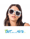 Lunettes blanches avec strass