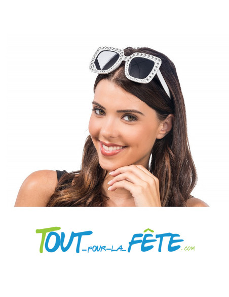Lunettes blanches avec strass