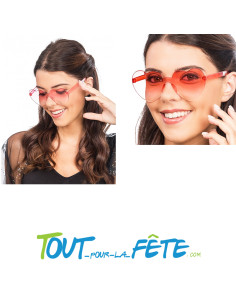 Lunettes plastique forme cœur verres fumés