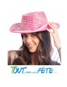 Chapeau de cowboy rose avec strass diamant