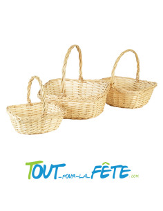 Panier en osier naturel 36x31x36cm