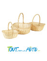 Panier en osier naturel 36x31x36cm