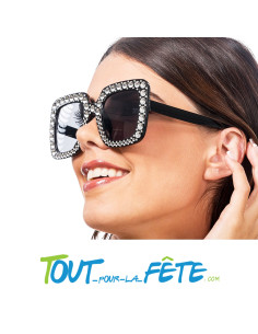 Lunettes noires avec strass 2