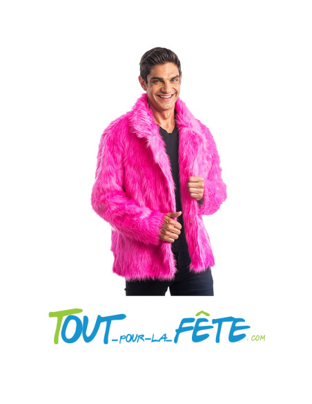 Manteau fausse fourrure rose fuchsia