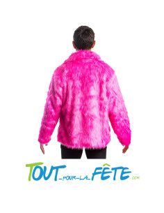 Manteau fausse fourrure rose fuchsia 2