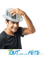 Chapeau haut de forme argenté boule à facette