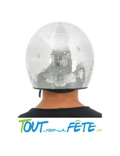 Casque de scooter / moto argenté boule à facette 2