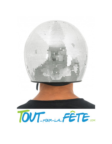 Casque de scooter / moto argenté boule à facette