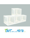 4 cubes carton blancs et transparents personnalisables 30cm