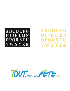 48 lettres adhésives taille 13.5cm ( 2 coloris disponibles )