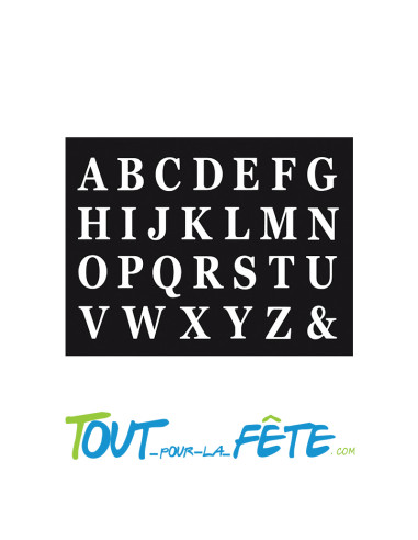 48 lettres adhésives taille 13.5cm ( 2 coloris disponibles )