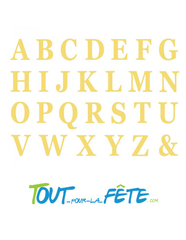 48 lettres adhésives taille 13.5cm ( 2 coloris disponibles )