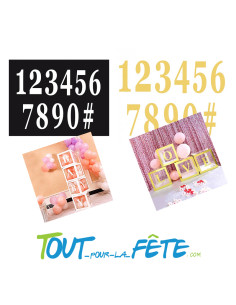 12 chiffres adhésifs Taille géante 14cm ( 2 coloris disponibles ) 2