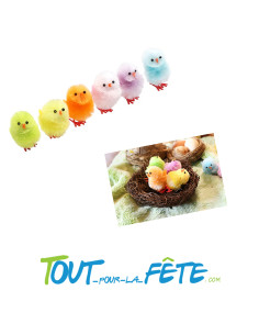 Boite 6 poussins multicolores 4 cm 2