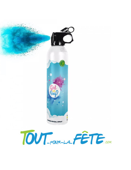 Extincteur Reveal gender / Baby shower bleu