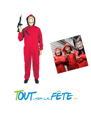 Costume braqueur casa del papel ( combinaison rouge )