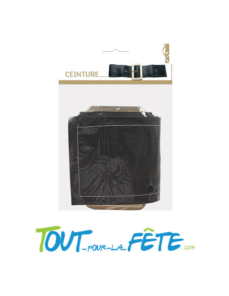 Ceinture simili cuir / père noël noir 150 cm
