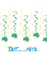 Lot de 12 spirales métallisées Saint-Patrick