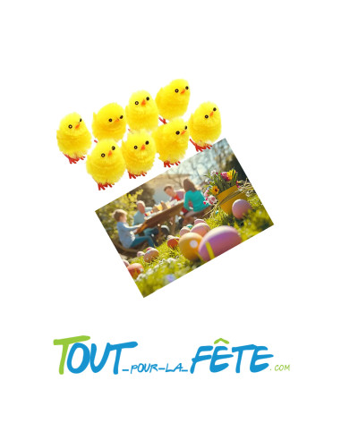 Boite 8 poussins jaunes 3,5 cm