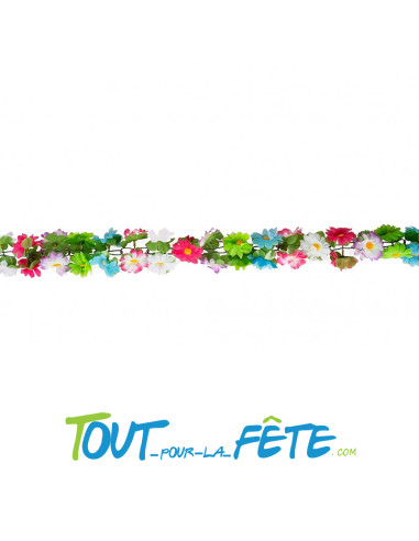 Guirlande de fleurs synthétiques multicolore 2m