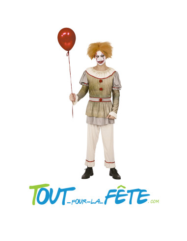 Costume clown "ça"  taille M/L  ( col / T-shirt / pantalon )