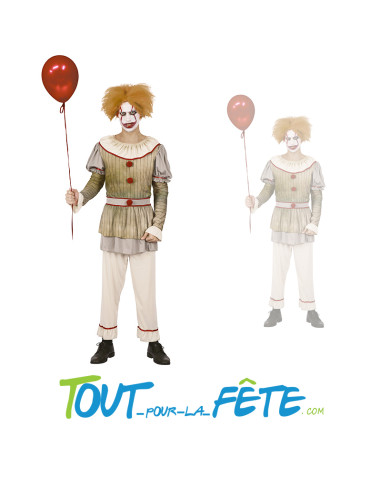 Costume clown "ça"  taille M/L  ( col / T-shirt / pantalon )