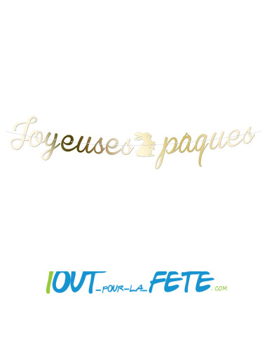 Guirlande joyeuses Pâques doré 3m