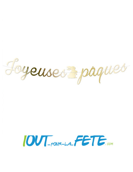 Guirlande joyeuses Pâques doré 3m